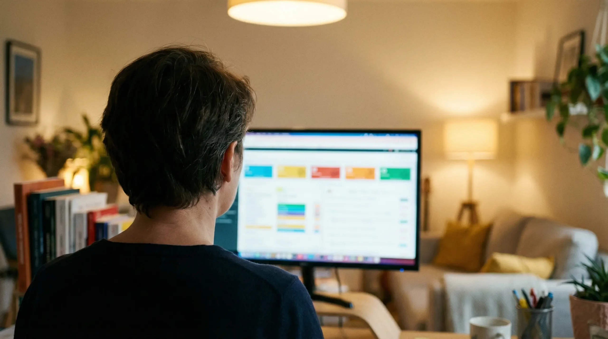 Personne consultant une interface administrative en ligne pour ses impôts professionnels